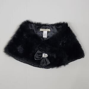 Copper Key Black Faux Fur Shawl